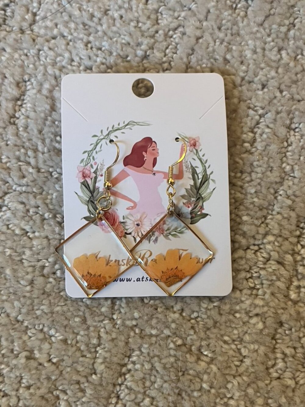 Pressed Sunflower Earrings